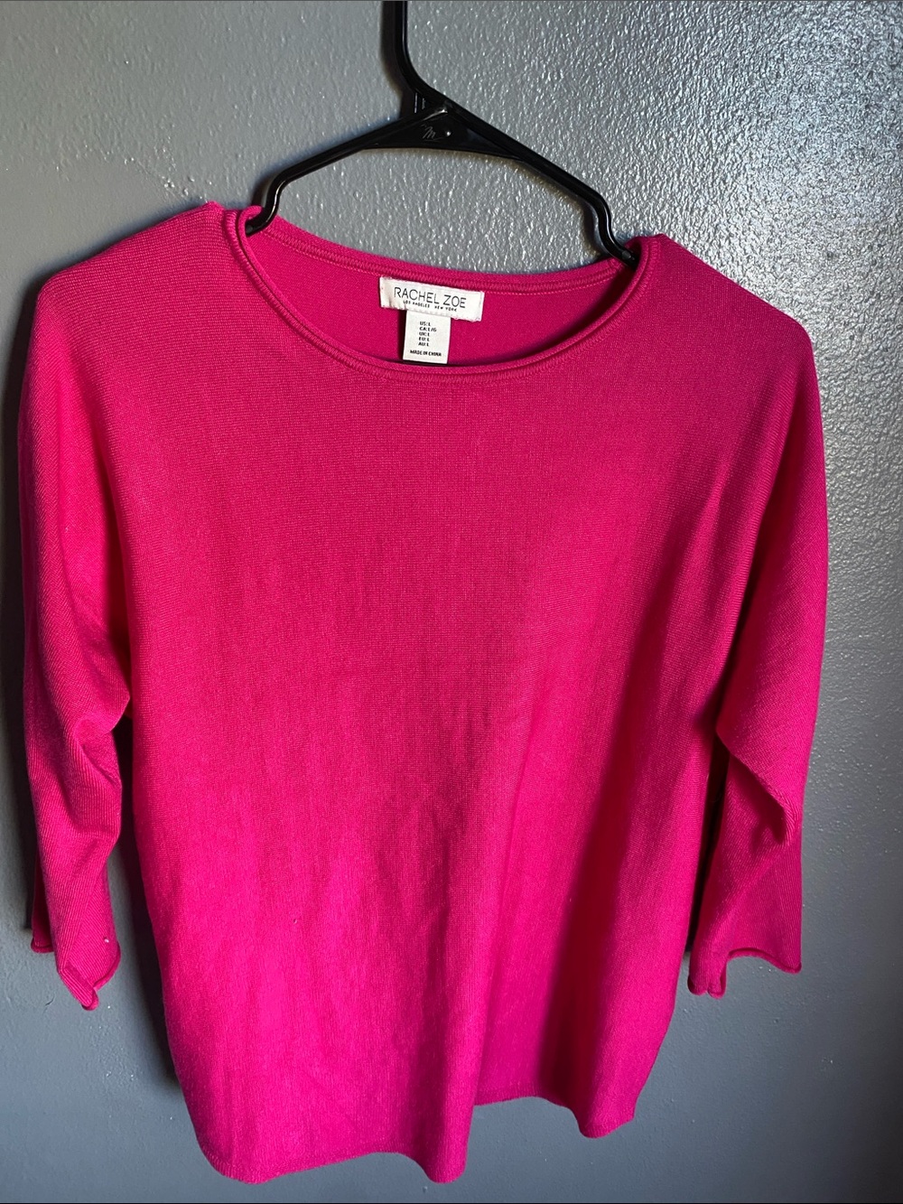 Rachel Zoe Hot Pink Knit Crewneck Top